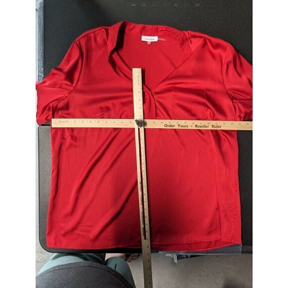 Calvin Klein Red/Orange Long Sleeve Blouse Women's 1X - Picture 5 of 5